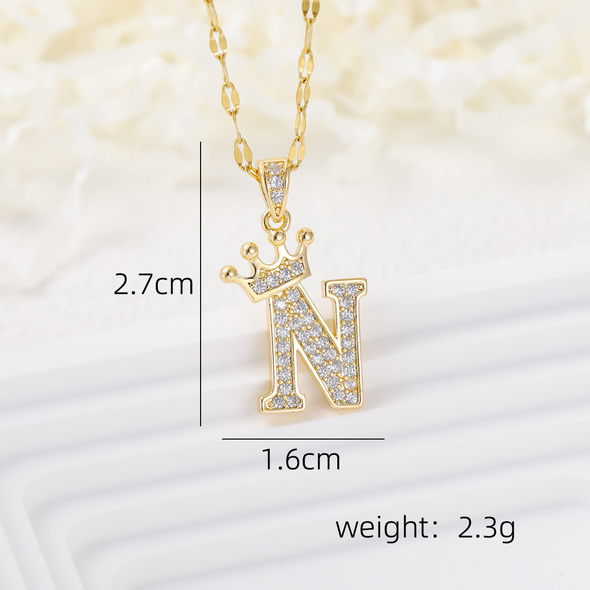 Casual Crown Letters Diamond Fashionable Female Necklace