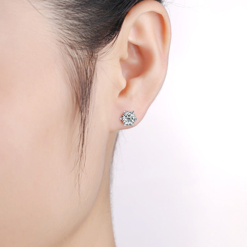 Zirconium Small Ear Female Design Bone Simple Elegant Stud Earrings