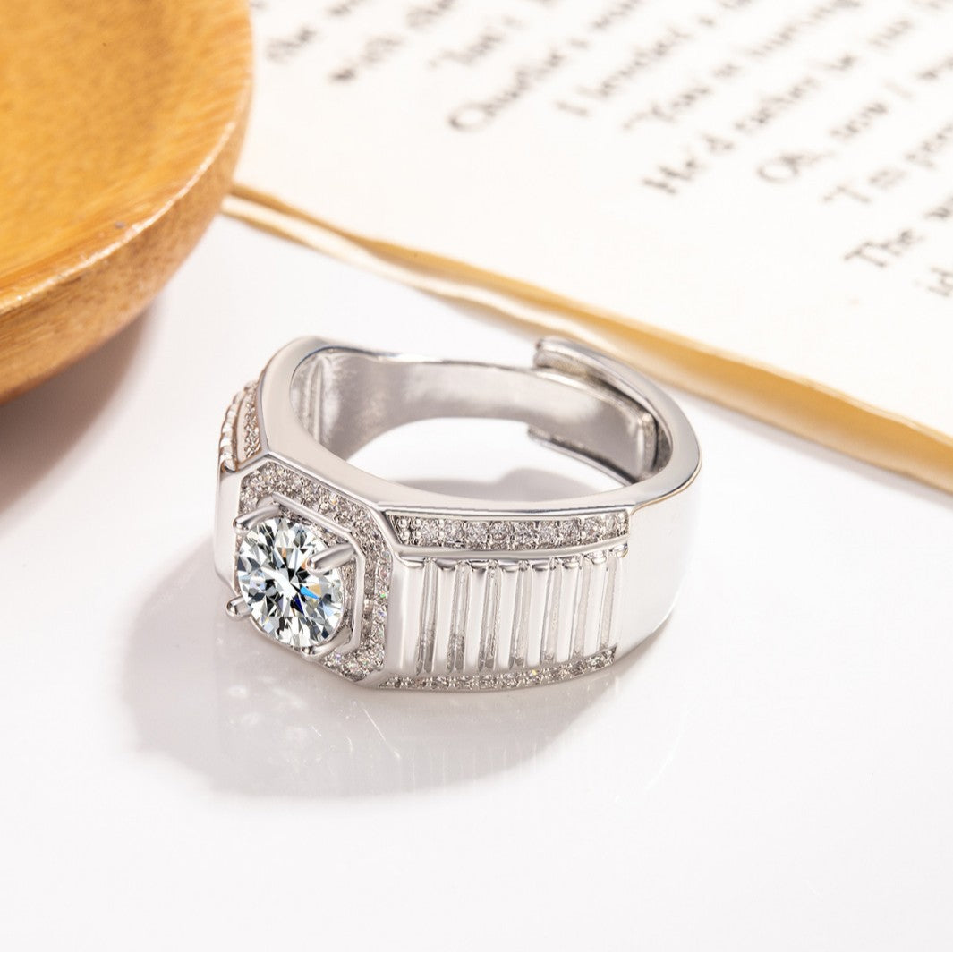 Men's Ya Zircon Personality Trend Luxury Fashion Ring