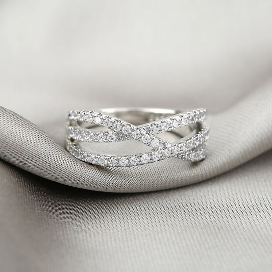 Crisscross Spiral Advanced Sense Temperament Design Ring