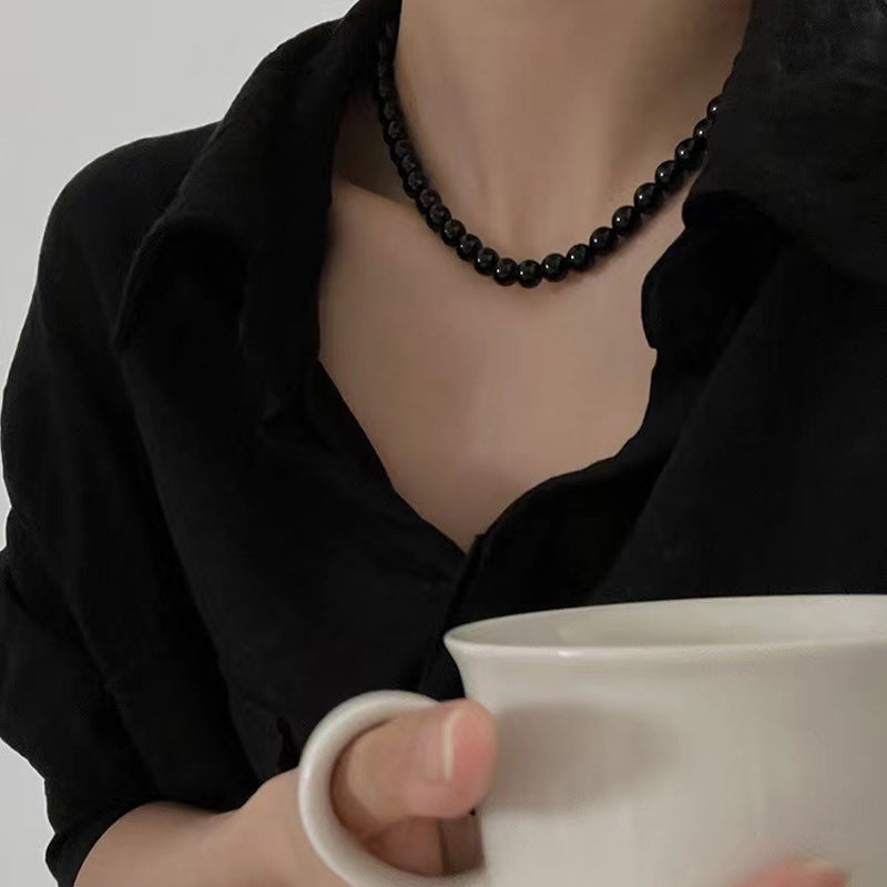 Women's & Men's Creative Round Beads Black For Dark Style Sweet Cool Fashion Necklaces