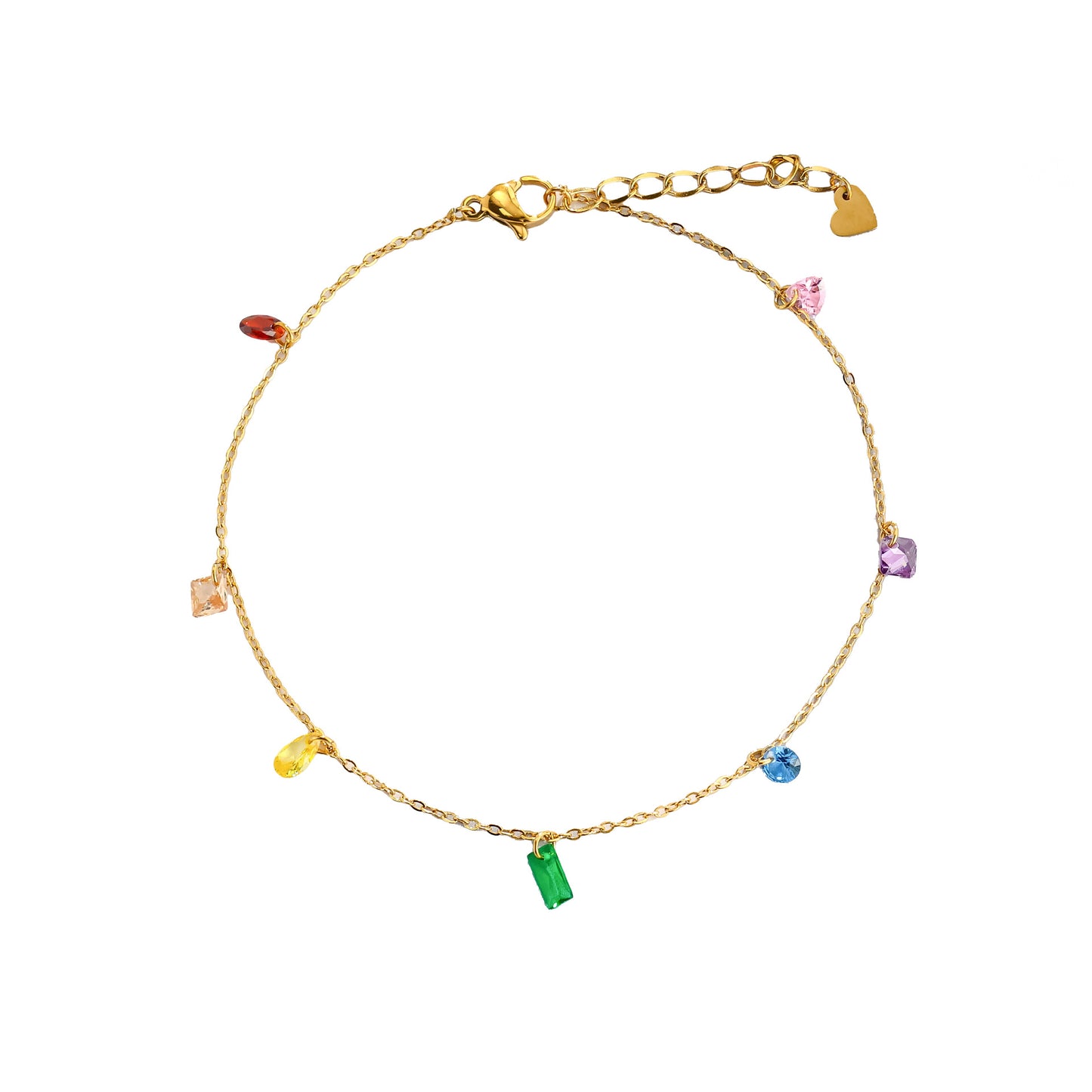 Korean Style Colorful Crystals Jade Stainless Steel Bracelets