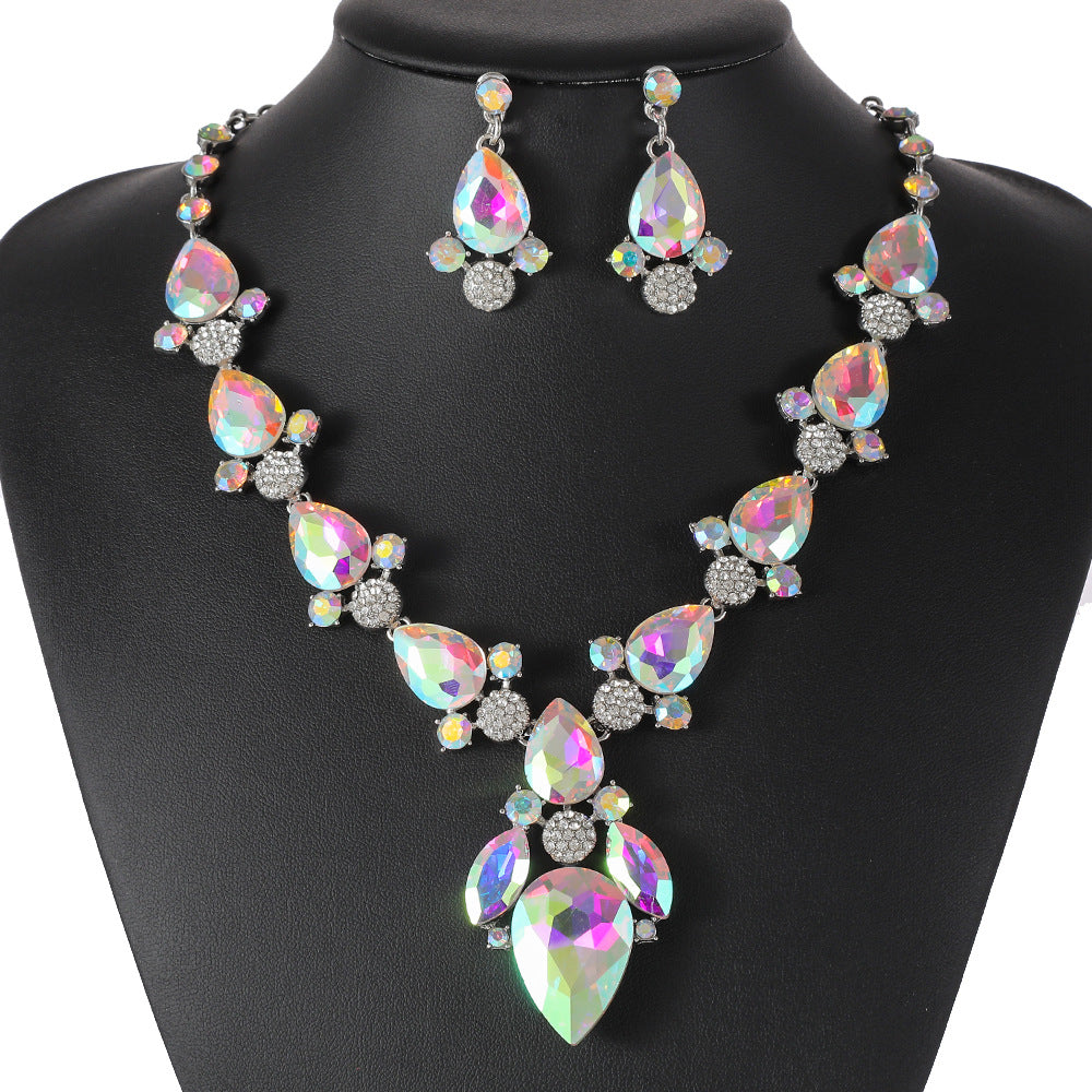 Fashion Suit Exaggerated Crystal Two-piece Alloy Rings