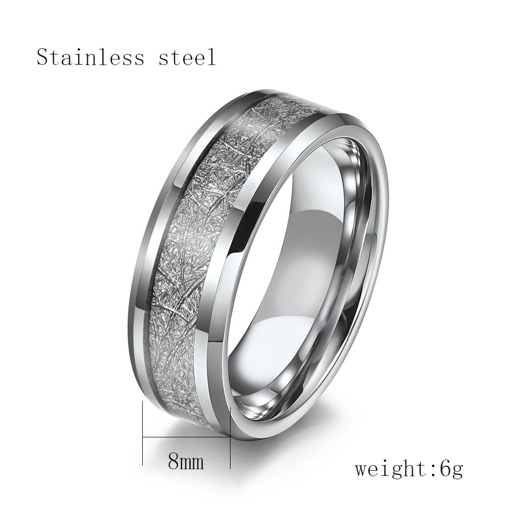 Men's Trend Titanium Steel Fog Pattern Epoxy Rings