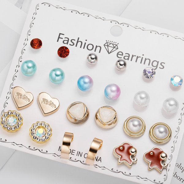 Women's Paper Card Alloy Zircon Ear Niche Earrings