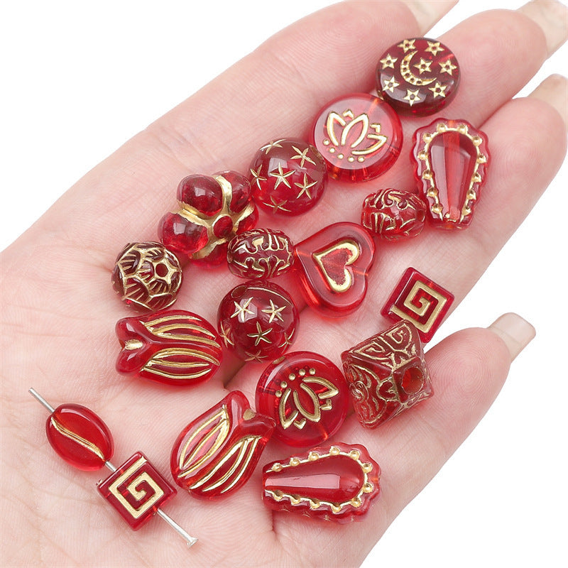 Acrylic Transparent Vintage Frosted Gold Scattered Beads Jewelry Accessories