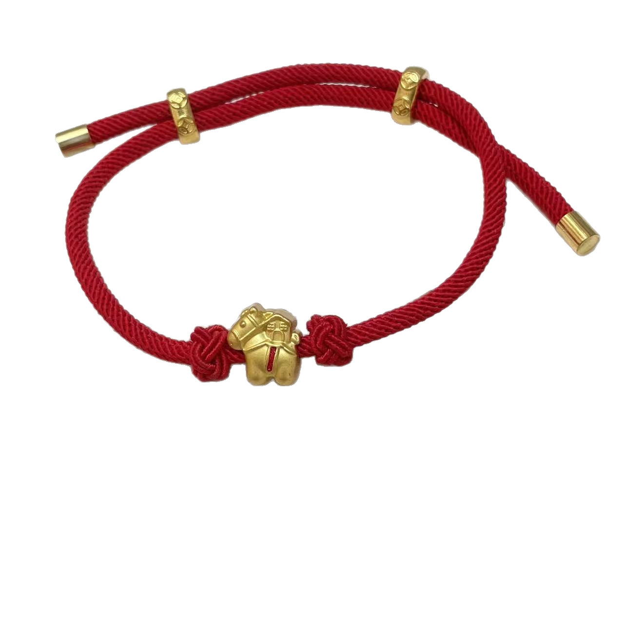 Red Rope Female Life Lucky Beads Alluvial Gold Woven Hand Bracelets