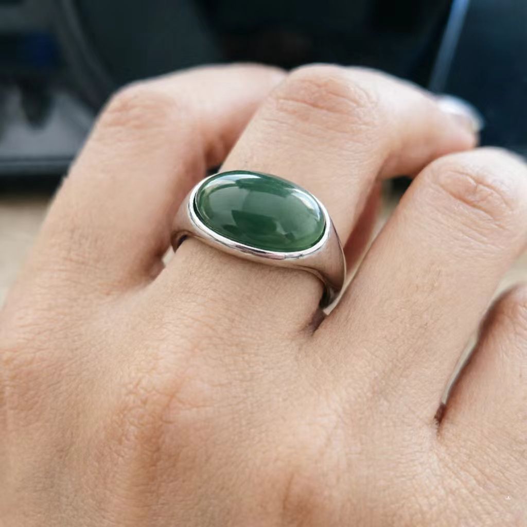 Women's & Men's Gem Couples Openings Adjustable Retro Simple Egg Ring