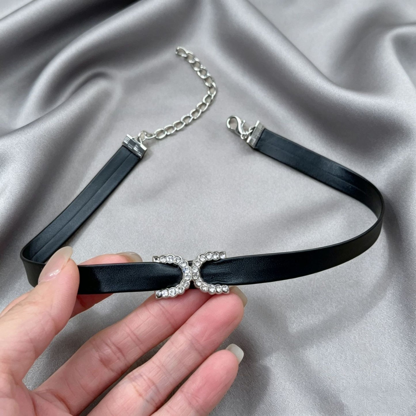 Full Diamond Double Love Neckband Female Collar