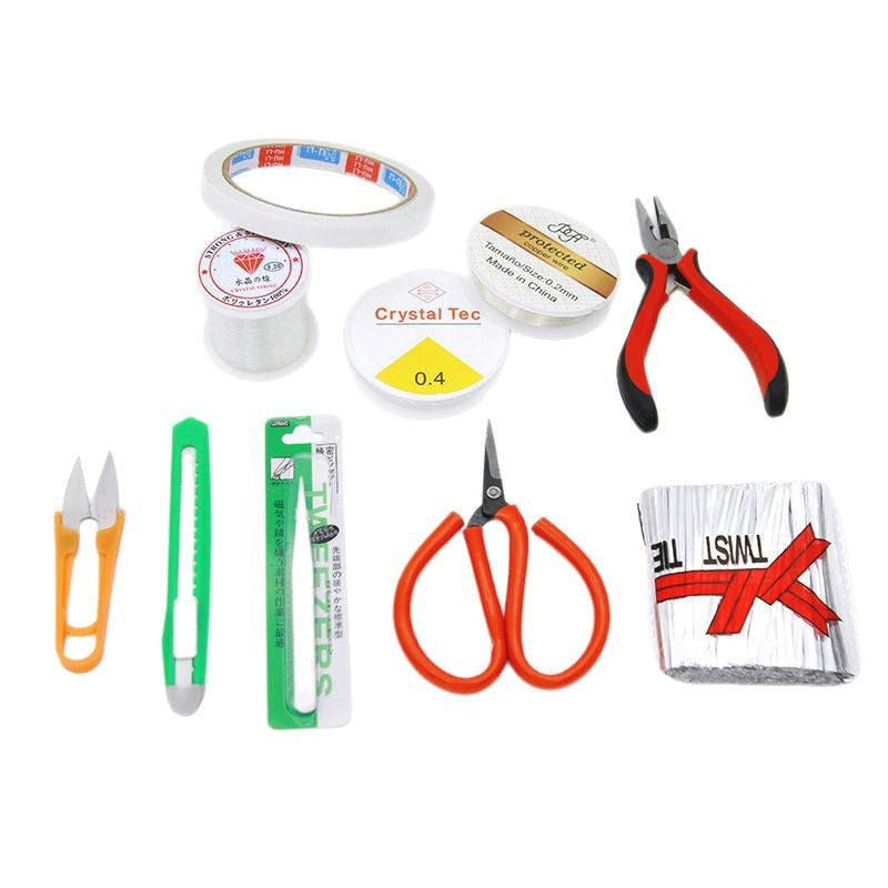 Beaded Thimble Scissors Copper Wire Filament Jewelry Accessories