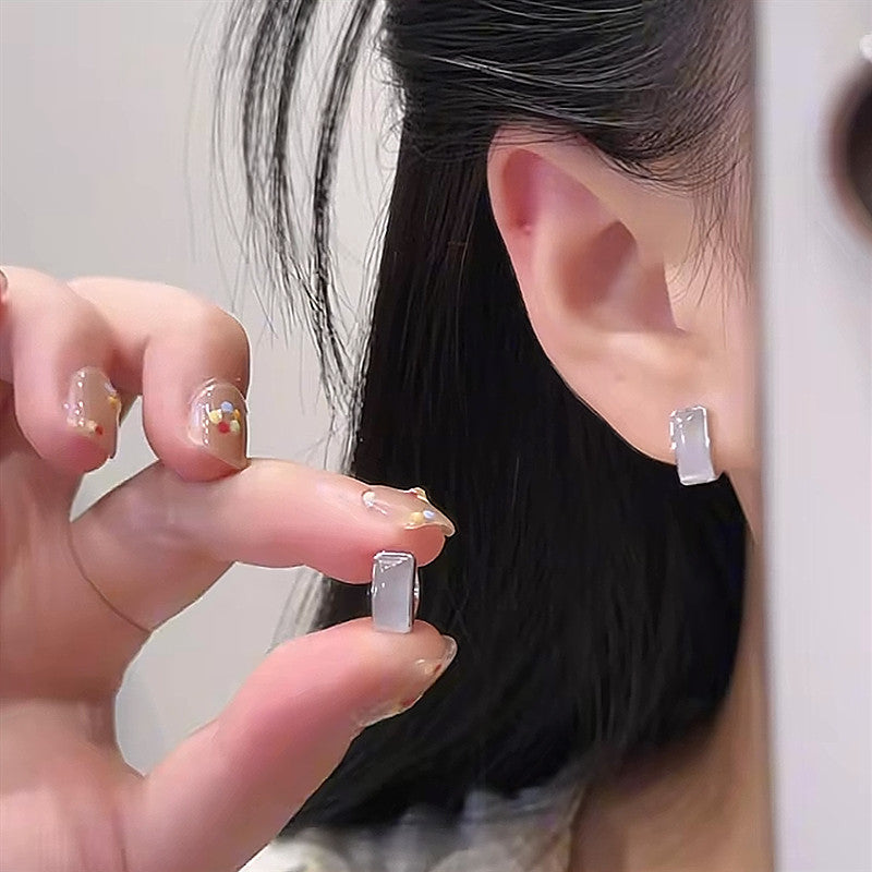 Women's Small Square Ear Clip Fresh Cold Style High-grade For Refined Rings