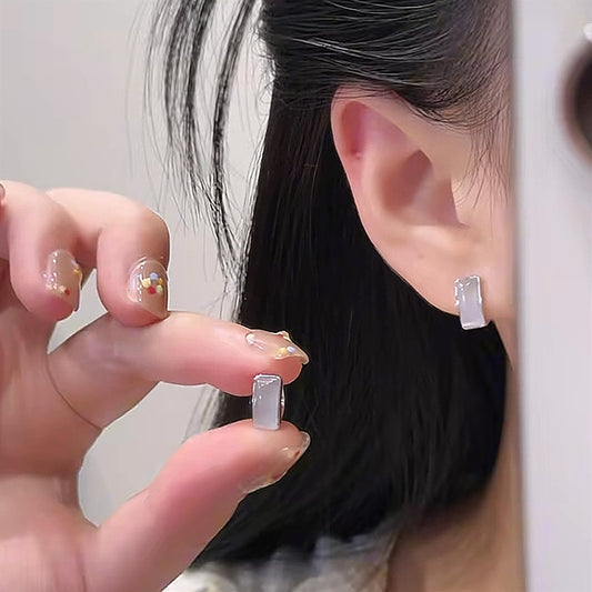 Women's Small Square Ear Clip Fresh Cold Style High-grade For Refined Rings