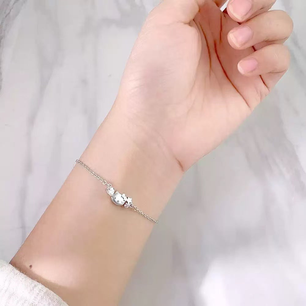 Kitty Crystal Zircon Cartoon Cute Birthday Bracelet