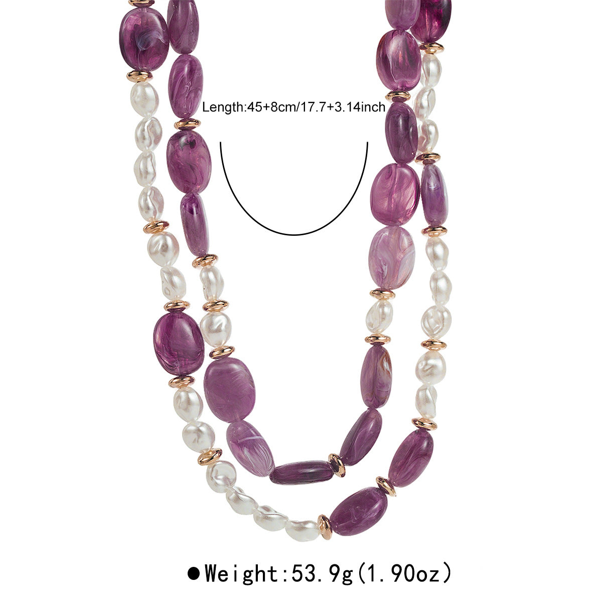 Niche Color Resin Handmade Beaded Temperament Entry Necklace