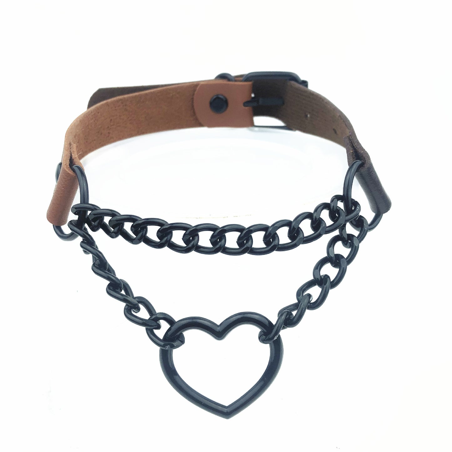 Heart Shaped Black Chain Neckband Fashion Collar