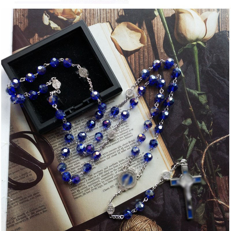 Women's & Men's Blue Crystal Drop Oil Fashion Trendy Necklace