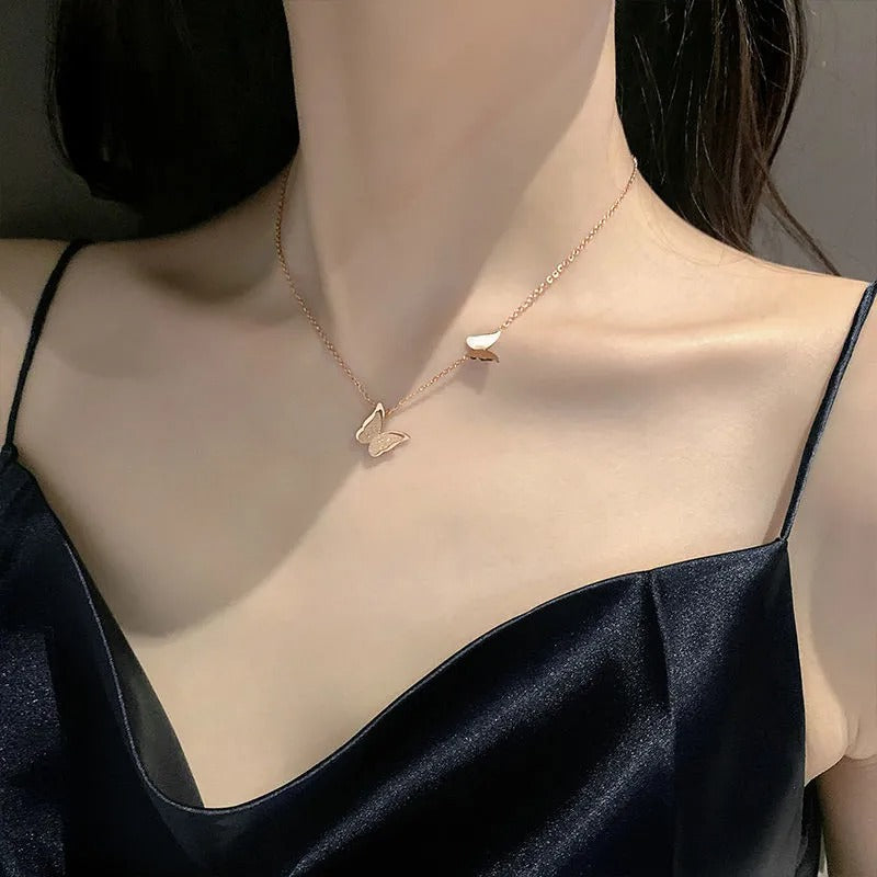 Female Clavicle Chain Fashionable Rose Gold Necklaces