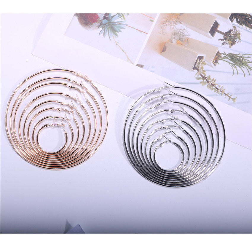High Sense Big Circle Female Personality Simple Exaggerated Graceful Earrings