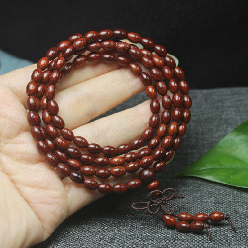 Women's Red Sandalwood Rice Bead For Crafts Bracelets