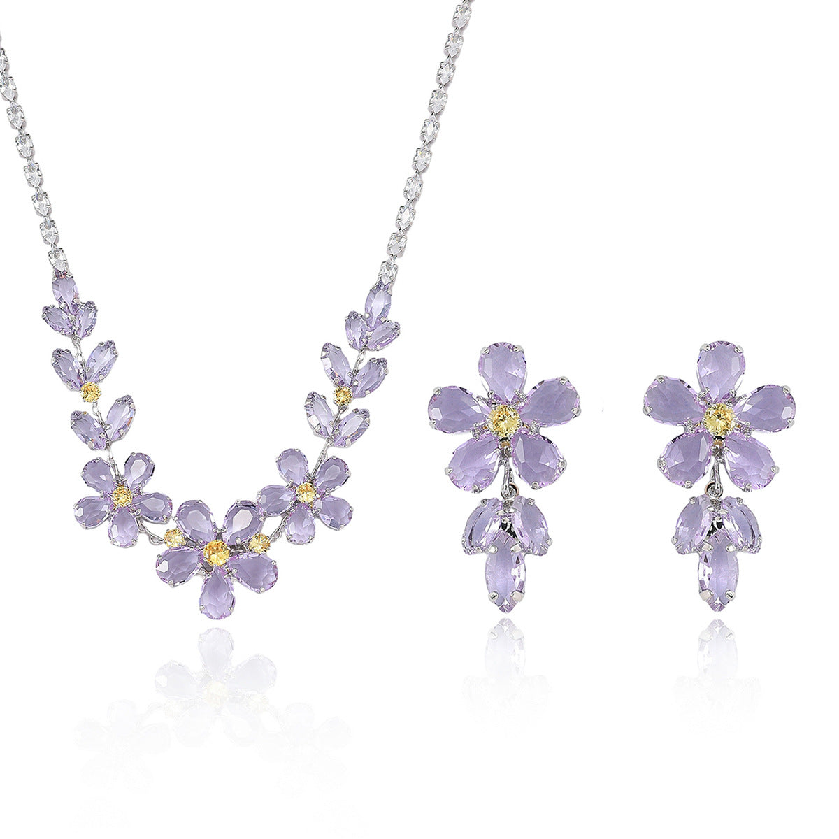 Full Diamond Drop-shaped Temperament The Dinner Party Jewelry Set