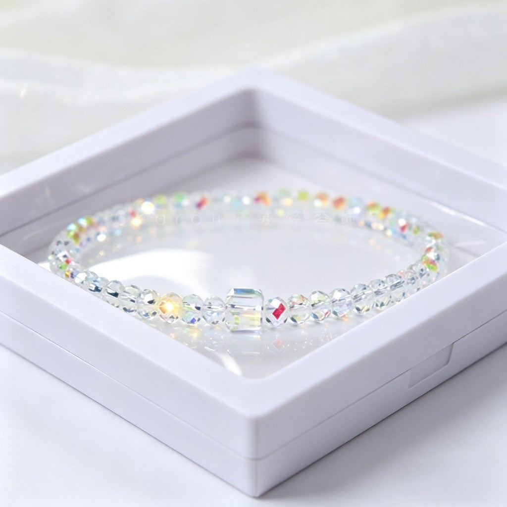 Women's Korean Elegant Couple Crystal Beaded Elastic Bracelet