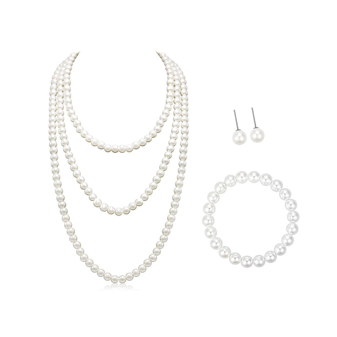Fashion Imitation Pearl Sweater Chain Ear Necklaces