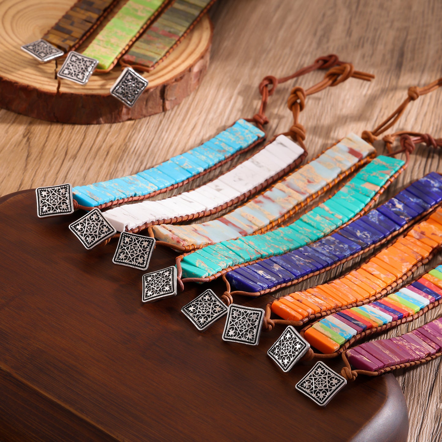 Imitation Handmade Woven Leather String Bohemian Bracelet