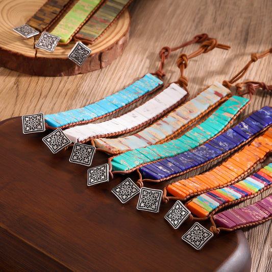 Imitation Handmade Woven Leather String Bohemian Bracelet