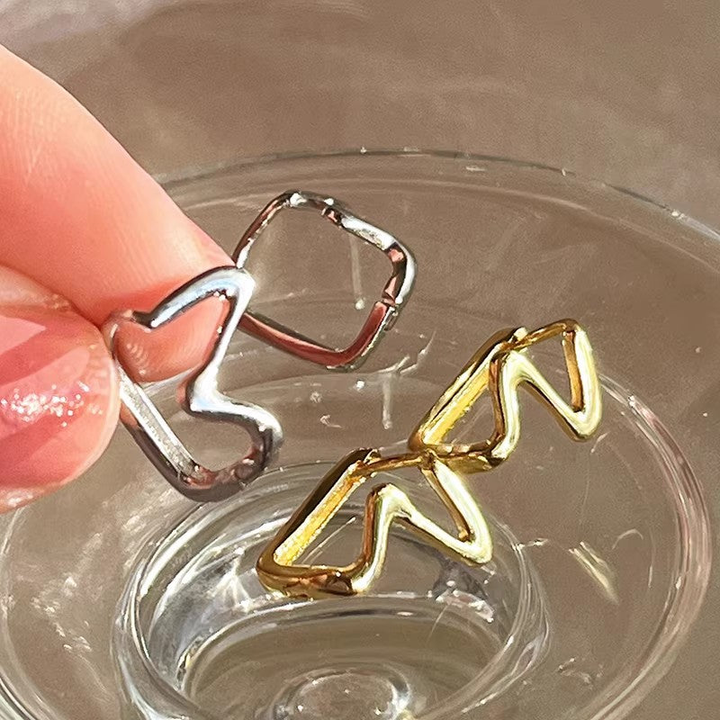 Women's Sterling Sier For Wave Ear Niche High-grade Clip Light Luxury Rings