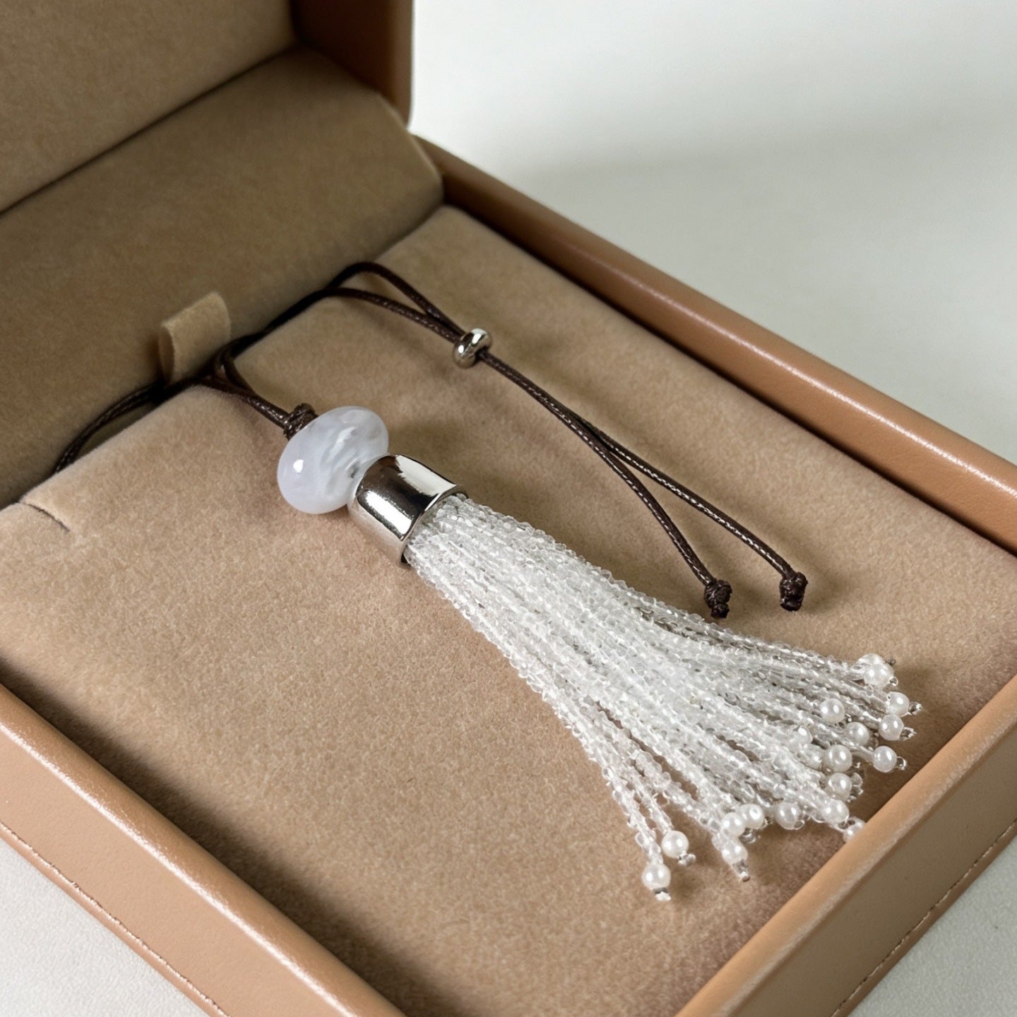 Women's Crystal Beaded Tassel High-grade Temperament Wild Long Necklace