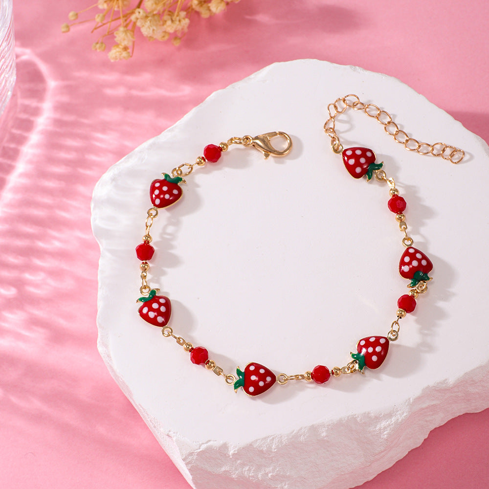 Women's Cute Fashion Strawberry Design High-grade Anklets