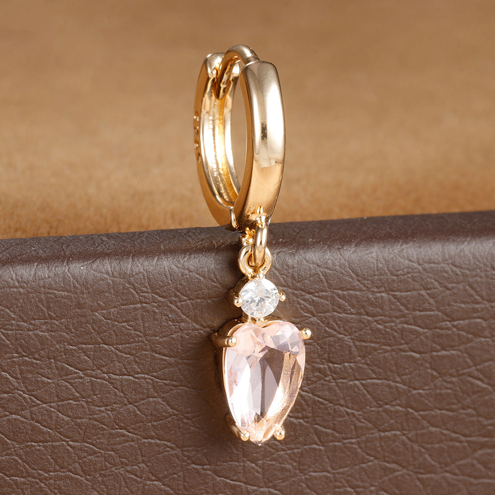 Heart-shaped Diamond Fashion Popular Creative Personality Earrings