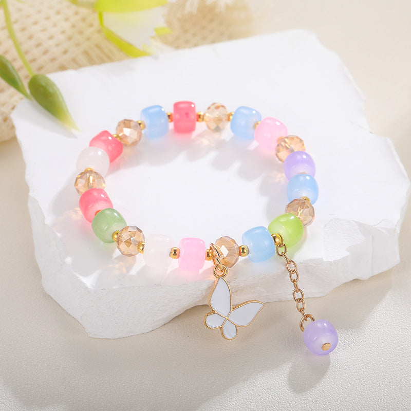 Abacus Beads Crystal Butterfly Candy Color Bracelets