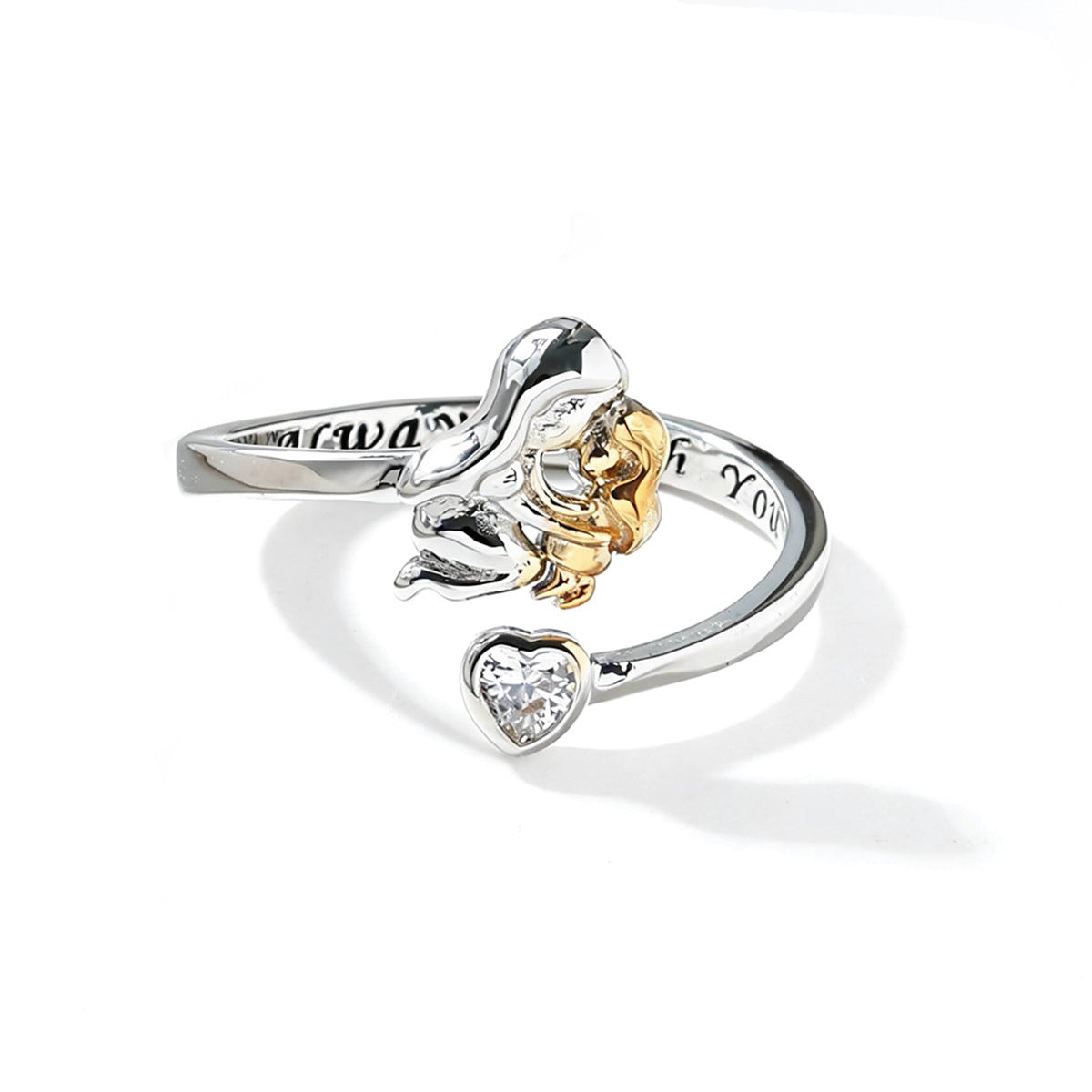 Fashion Embrace Open Warm Mother's Day Lettering Ring