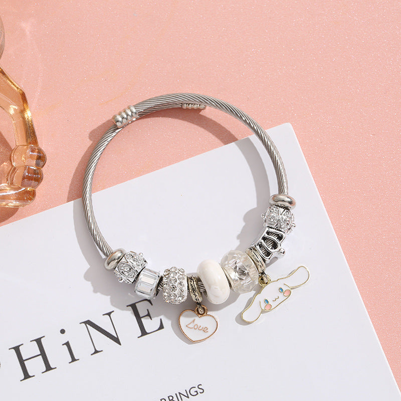 Korean Stainless Steel Beaded For Best Friend Cartoon My Bracelets
