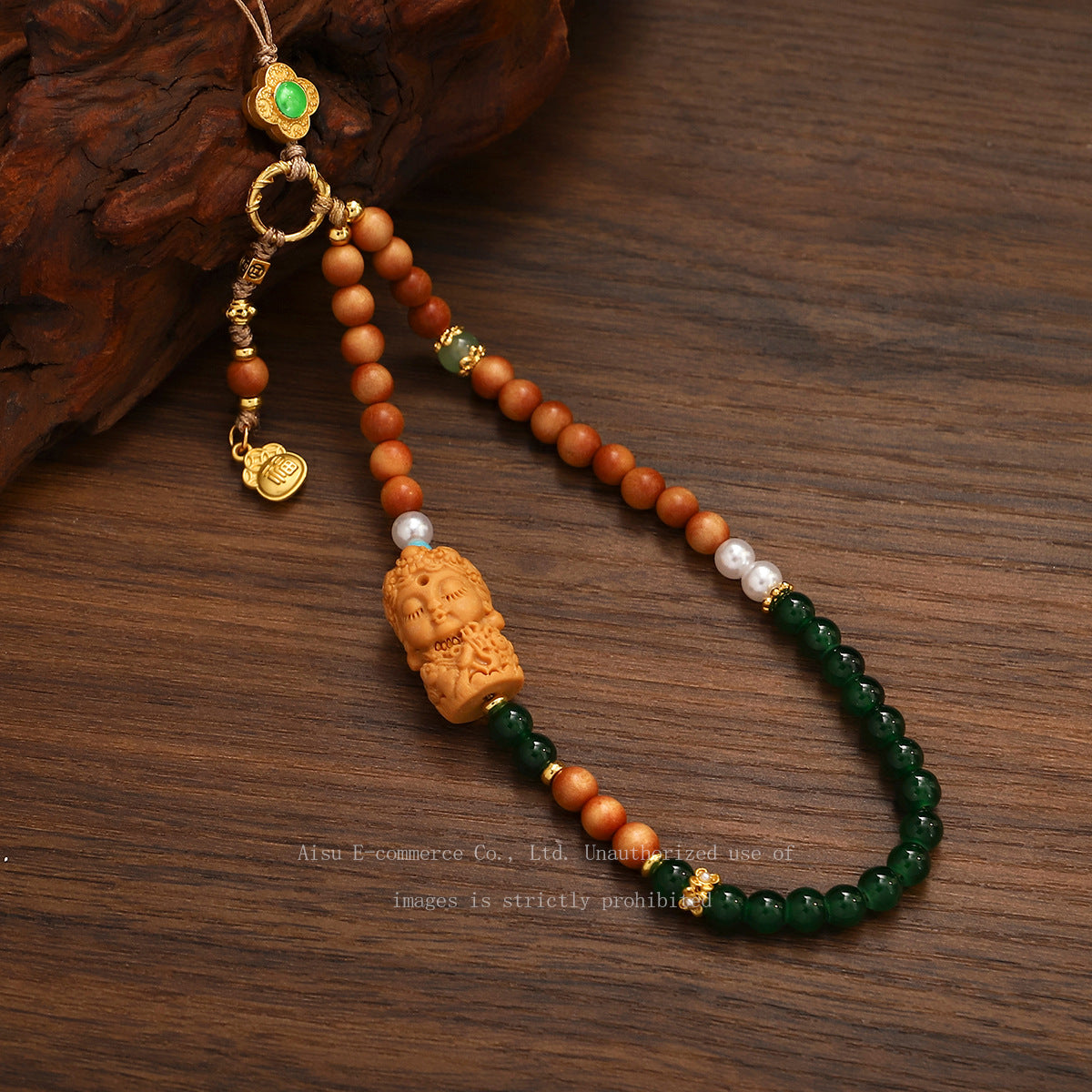 Chalcedony Sandalwood Lucky Bag Wrist National Style Bracelet