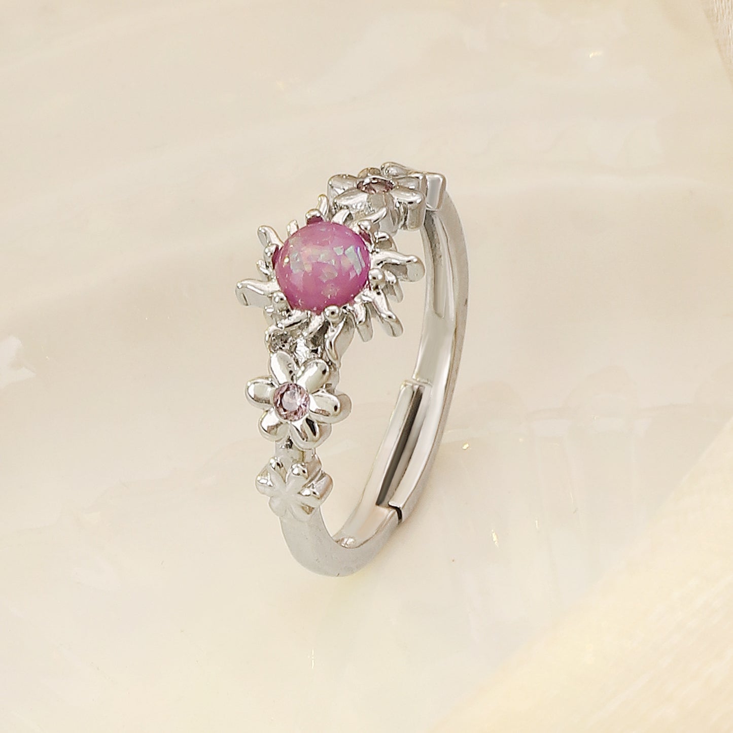 Cold Trendy Light Luxury Copper Inlaid Zirconium Ring