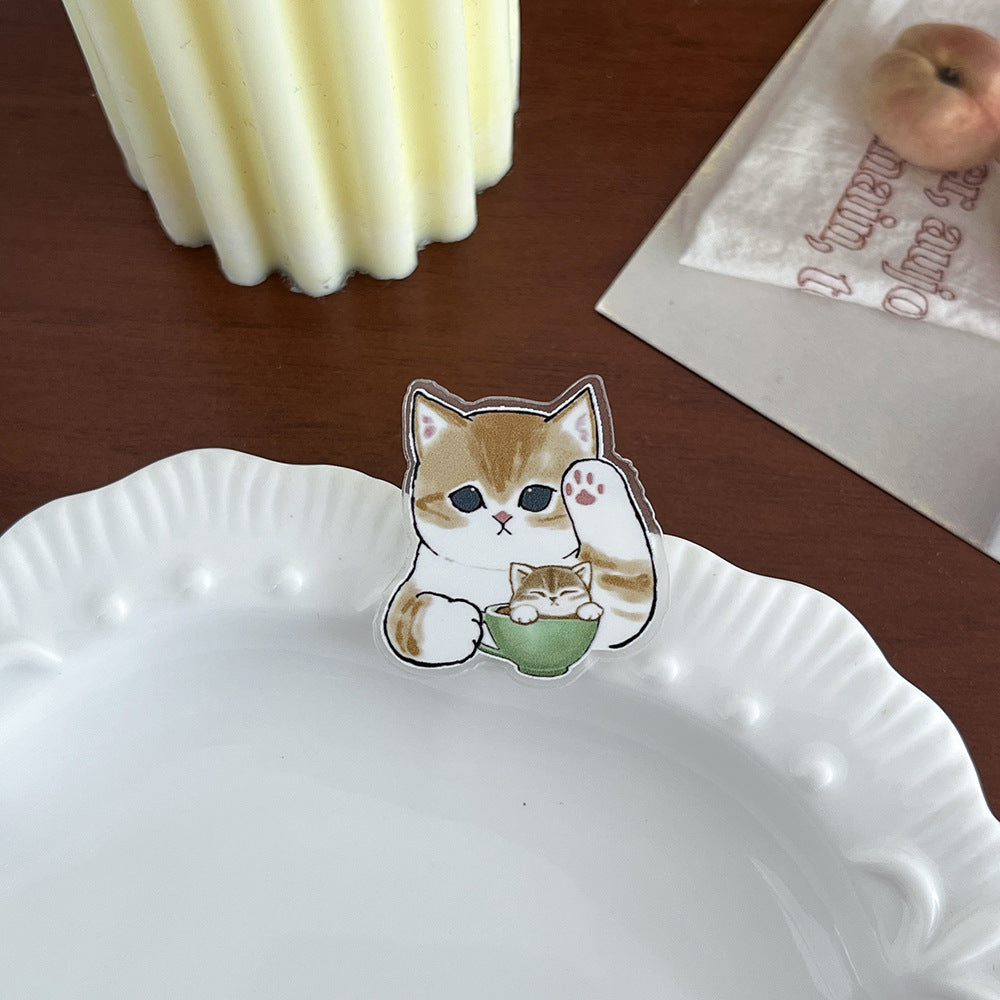 Brooch Kitten Cute Cartoon Pin Acrylic Brooches