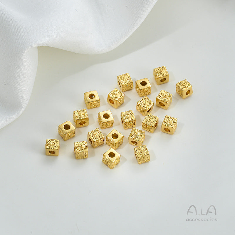 Alluvial Gold Wheel Spacer Beads Copper Jewelry Accessories