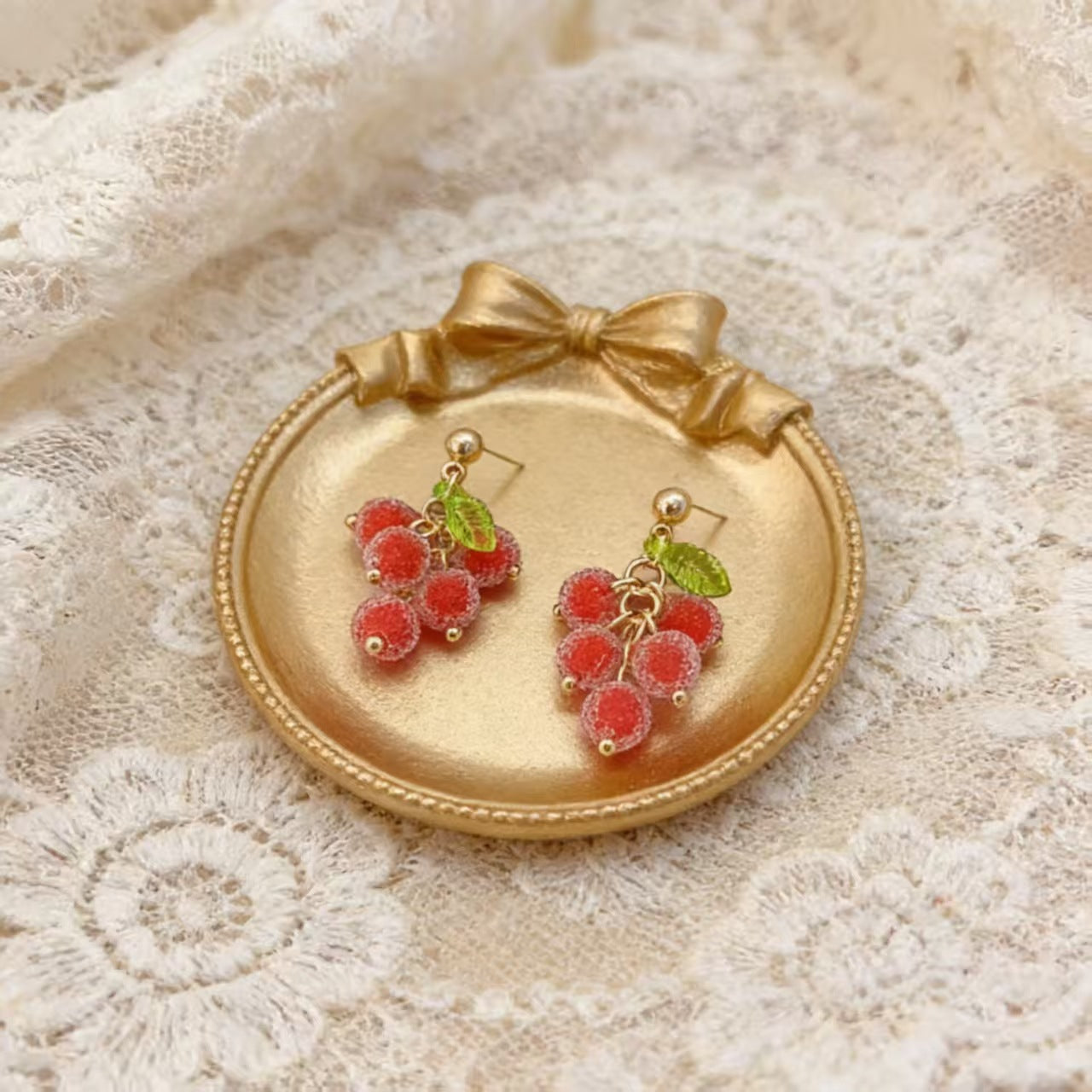 Granulated Sugar Beads High-grade Mosquito Coil Ear Clip Earrings