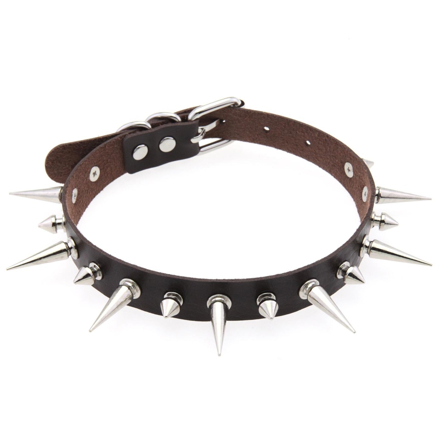 Style Punk Leather Nail Neckband Clavicle Necklaces