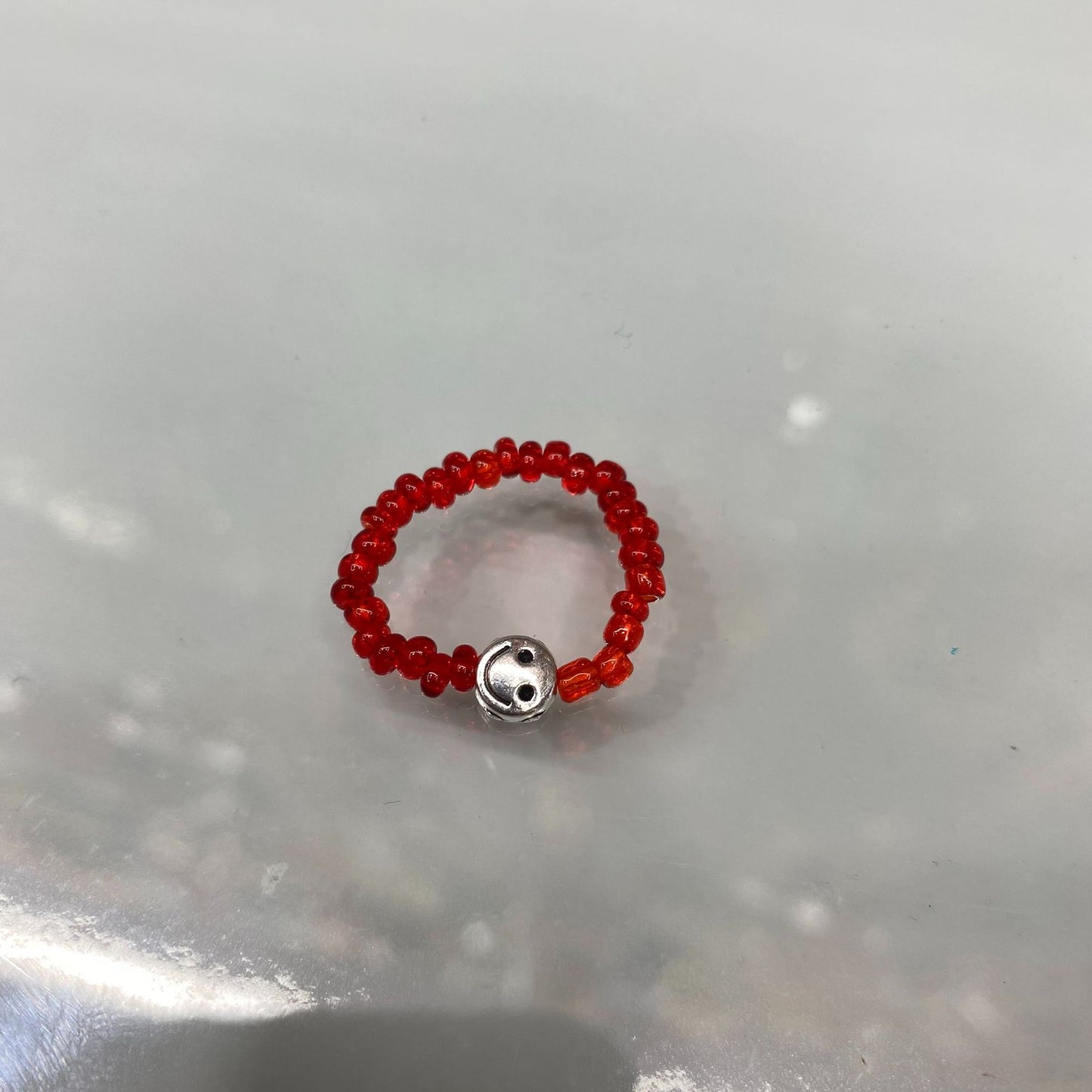 Style Fresh Color Beaded Smiley Transparent Candy Rings