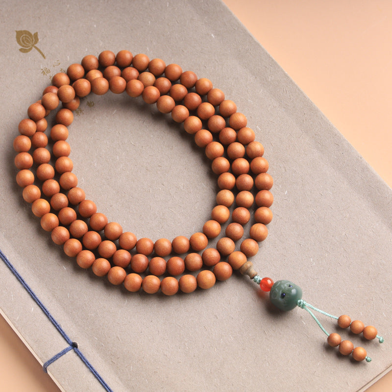 Women's & Men's Sandalwood Wooden Chinese Zen Rosary Mala For Bracelet
