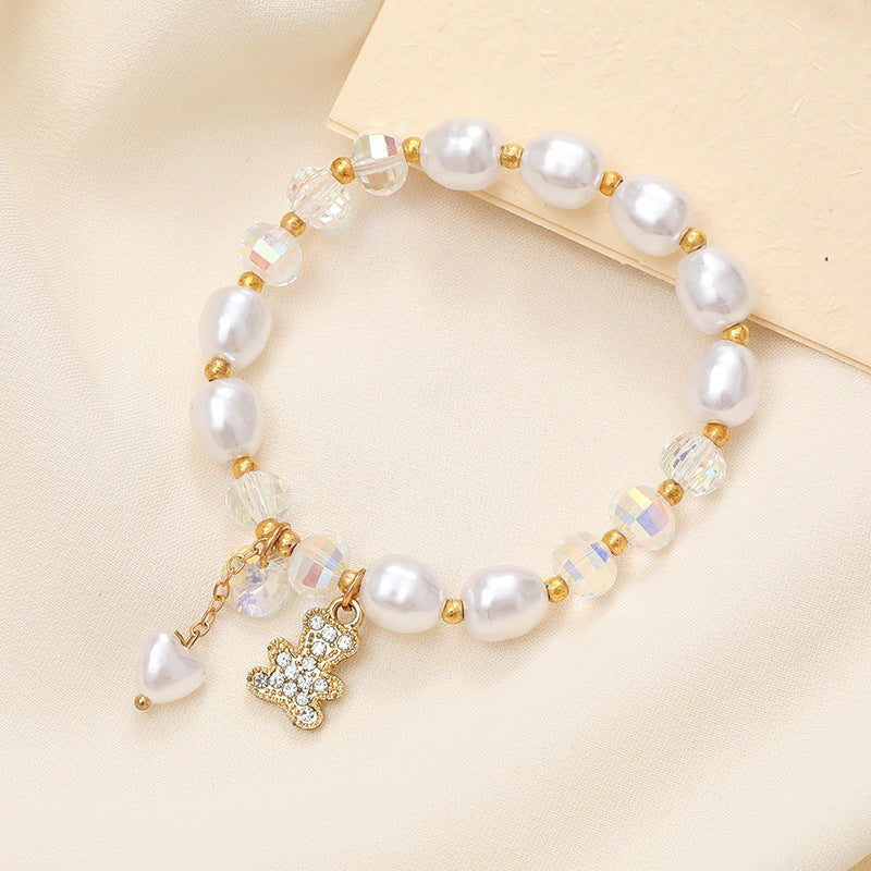 Graceful Crystal Super Moonstone Couple Girlfriends Bracelet