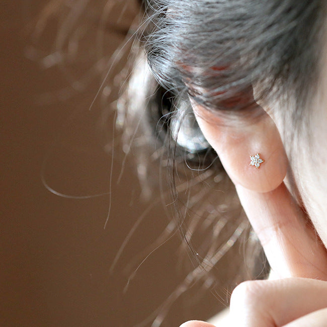 Women's Star Flower Simple Exquisite Small High Sense Light Luxury Minority Rings