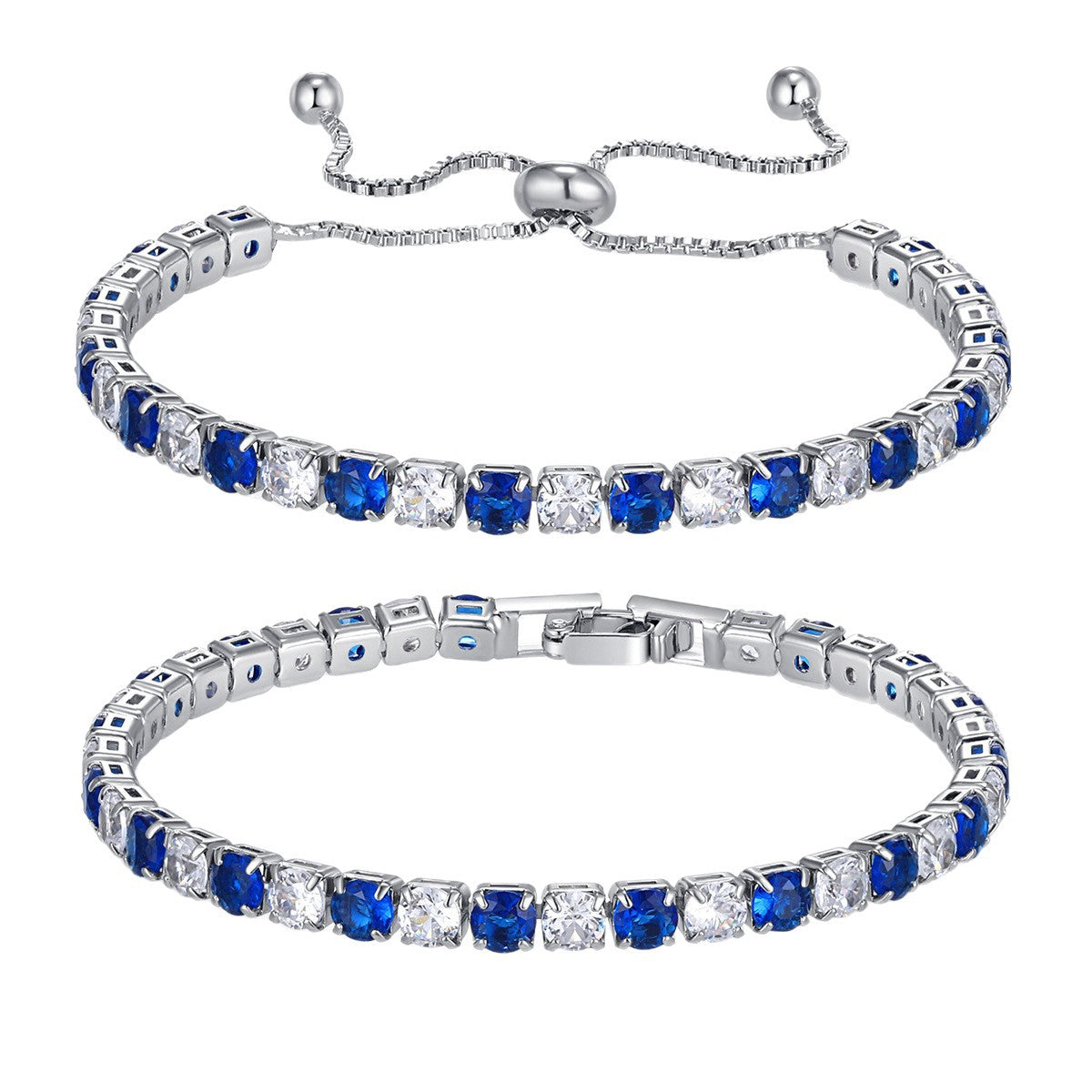 Zircon Mixed Color Full Diamond White Bracelets