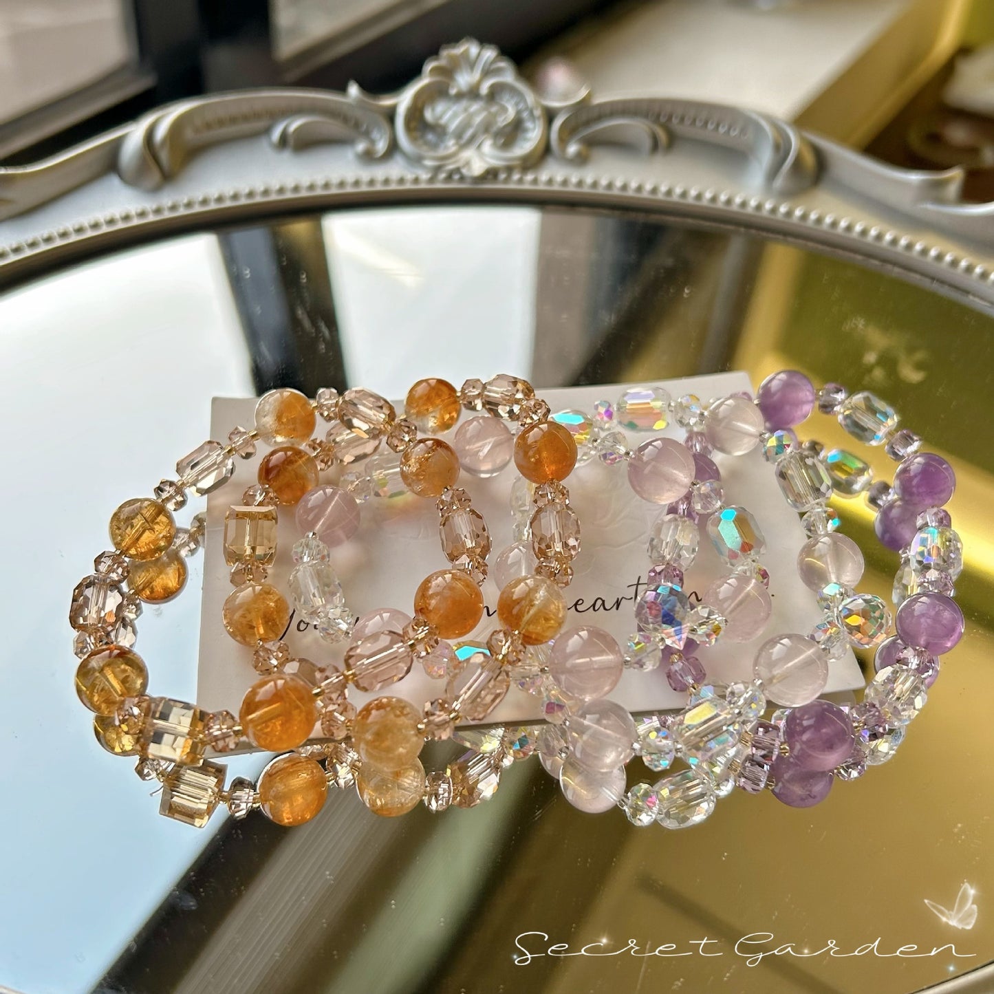 Crystal Light Luxury High-grade Amethyst Citrine Pink Twin Natural Bracelet