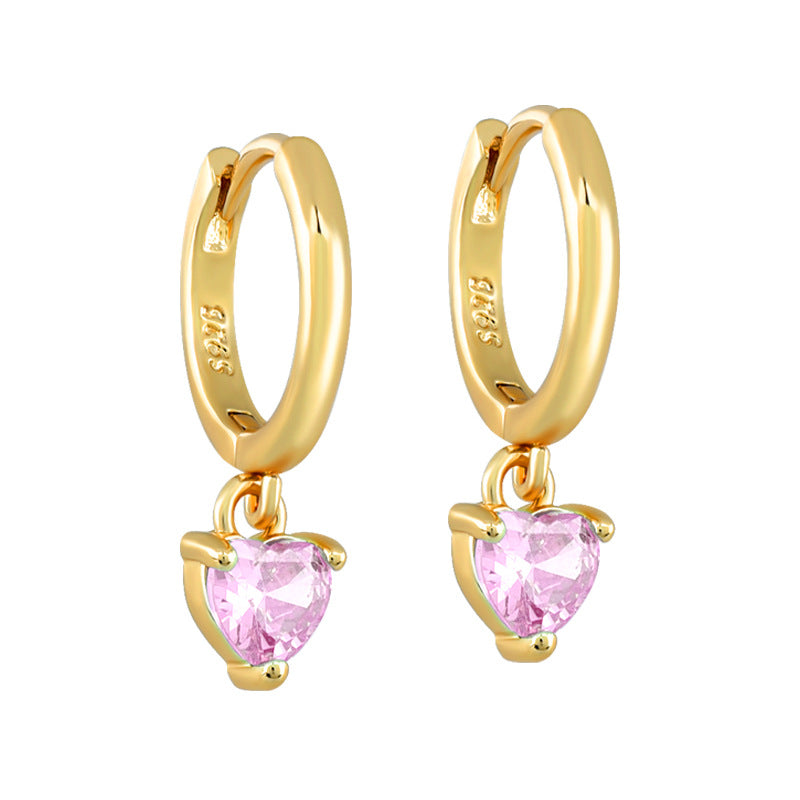 Affordable Luxury Fashion Heart-shaped Design Frosty Style Female Earrings