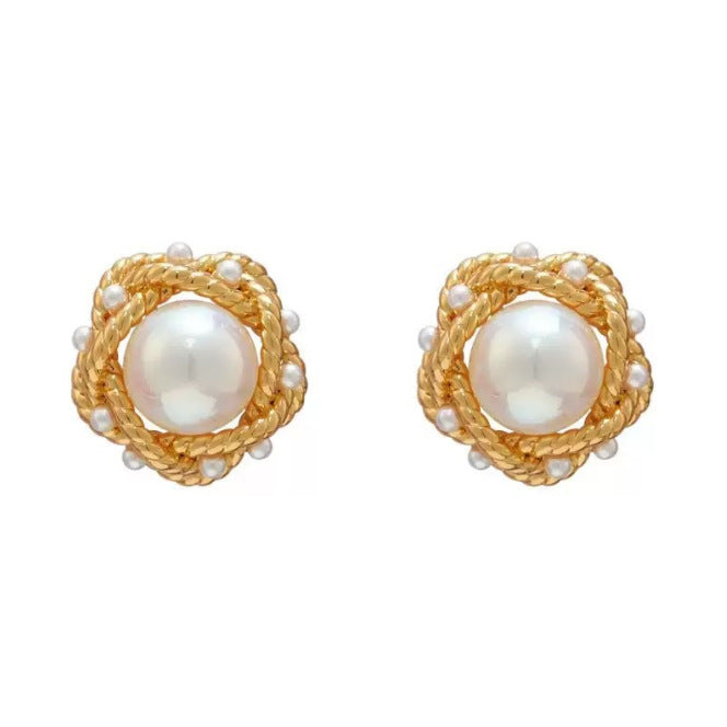 Fashion Elegance Pearl Flower French Style Light Luxury Rings