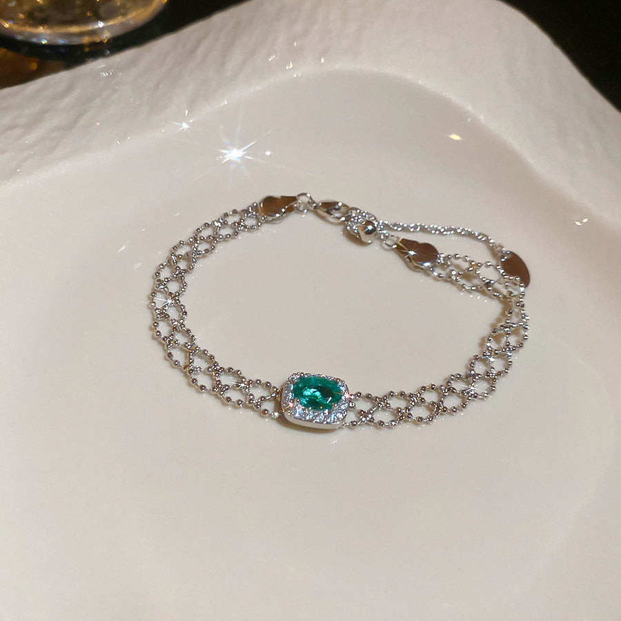 Women's Austrian Bright Gem Flower Light Luxury High-grade Court Style Fashion Bracelets